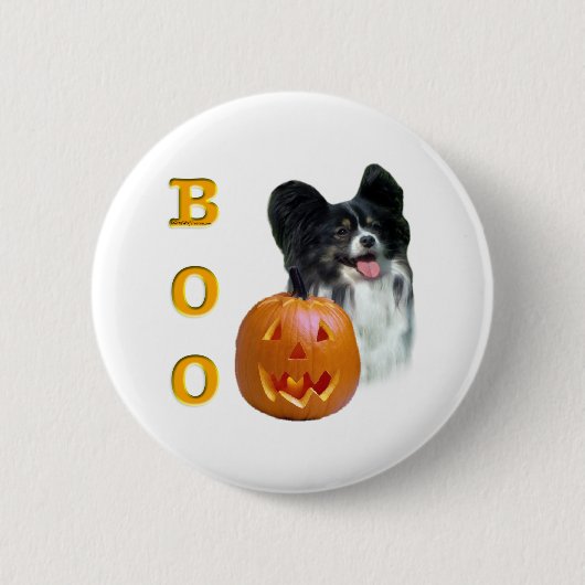 パピヨンハロウィーンBOO 缶バッジ (正面)
