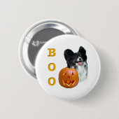 パピヨンハロウィーンBOO 缶バッジ (正面&裏面)