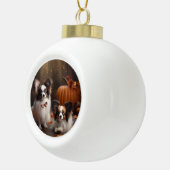 パピヨンパピーオータムデライトカボチャ セラミックボールオーナメント (右)