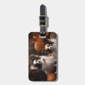 パピヨンパピーオータムデライトカボチャ ラゲッジタグ (正面縦)