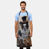 パピヨンパンプキンハロウィーン怖 エプロン (着用した状態)