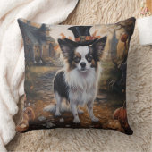 パピヨンパンプキンハロウィーン怖 クッション (ブランケット)