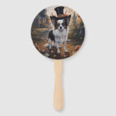 パピヨンパンプキンハロウィーン怖 ハンドファン (裏面)