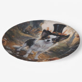 パピヨンパンプキンハロウィーン怖 ペーパープレート (アングル)