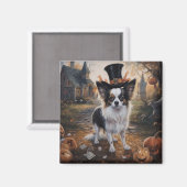 パピヨンパンプキンハロウィーン怖 マグネット (正面/裏面)