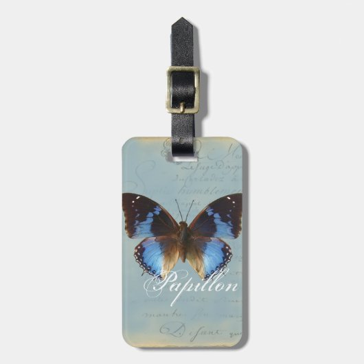 パピヨンブルー ラゲッジタグ (正面縦)