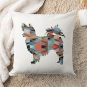 パピヨン幾何学模様のシルエットモダン クッション (ブランケット)