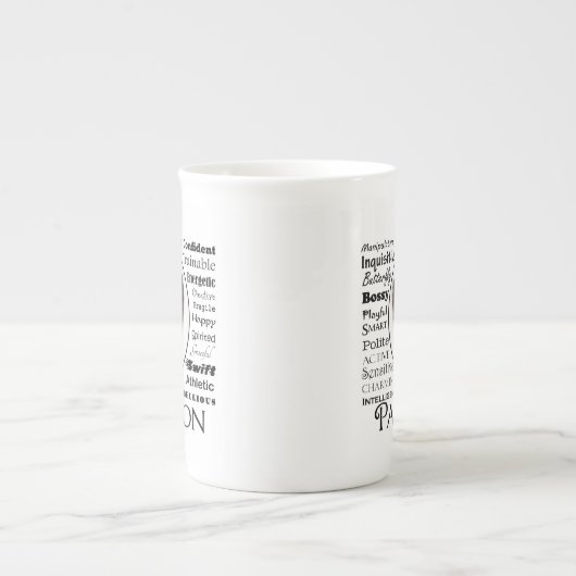 パピヨン形質ボーン中国マグカップ ボーンチャイナマグカップ (正面)