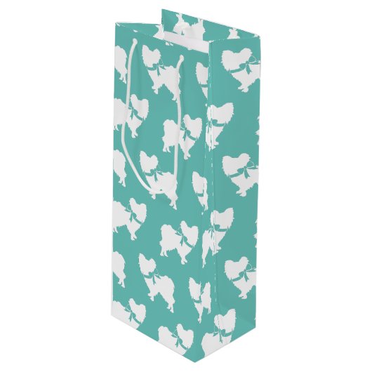 パピヨン犬の子犬 ワインギフトバッグ (正面アングル)