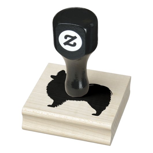 パピヨン犬の毛のシルエット ラバースタンプ (スタンプ)