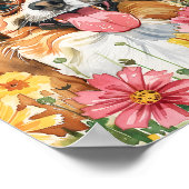 パピヨン犬の水彩画のポスターかわいい玩具品種 ポスター (角)