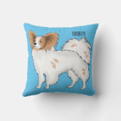 パピヨン犬の漫画イラストレーション クッション (裏面)