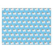 パピヨン犬の漫画イラストレーション テーブルクロス (正面(横))