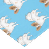 パピヨン犬の漫画イラストレーション テーブルクロス (アングル)