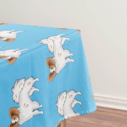 パピヨン犬の漫画イラストレーション テーブルクロス (インサイチュ)