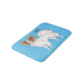 パピヨン犬の漫画イラストレーション バスマット (アングル)