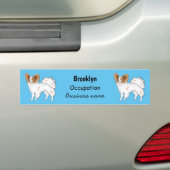 パピヨン犬の漫画イラストレーション バンパーステッカー (車上)