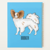 パピヨン犬の漫画イラストレーション プランナー手帳 (裏面)