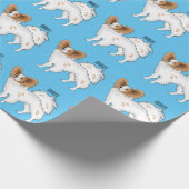 パピヨン犬の漫画イラストレーション ラッピングペーパー (角)