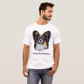 パピヨン犬 オーダーメイドカスタムテキスト Tシャツ (正面フル)