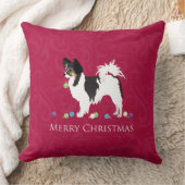 パピヨン玩具犬がクリスマスシルエットを育てる クッション (ブランケット)