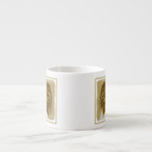 パピヨン(ハウンド・トリ)絵画のオリジナル・ドッグ・アート エスプレッソカップ (正面)