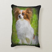 パピヨン、パピロン、パピヨン犬、パピヨン犬。 アクセントクッション (裏面(縦))