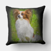 パピヨン、パピロン、パピヨン犬、パピヨン犬。 クッション (裏面)