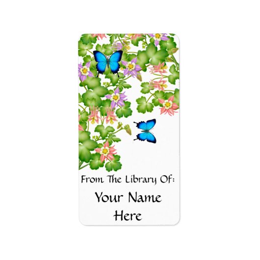 パピリオユリシーズバタフライ蔵書票 ラベル (正面)
