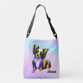 パピリオンアポップ・アートのートパステルパーソナライズされた クロスボディバッグ (裏面)