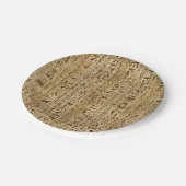 パピルスのエジプトのヒエログリフ ペーパープレート (アングル)