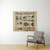 パピルスのエジプトの絵文字と神 タペストリー (インサイチュ(横))