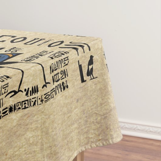 パピルスのエジプトの象形文字と神 テーブルクロス (インサイチュ)