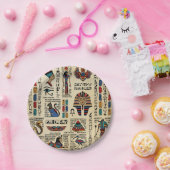 パピルスのエジプトの象形文字と神 ペーパープレート (パーティー)