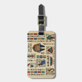 パピルスのエジプトの象形文字と神 ラゲッジタグ (正面縦)