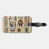 パピルスのエジプトの象形文字と神 ラゲッジタグ (裏面横)