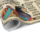 パピルスのエジプトの象形文字と神 ラッピングペーパー (ロールコーナー)