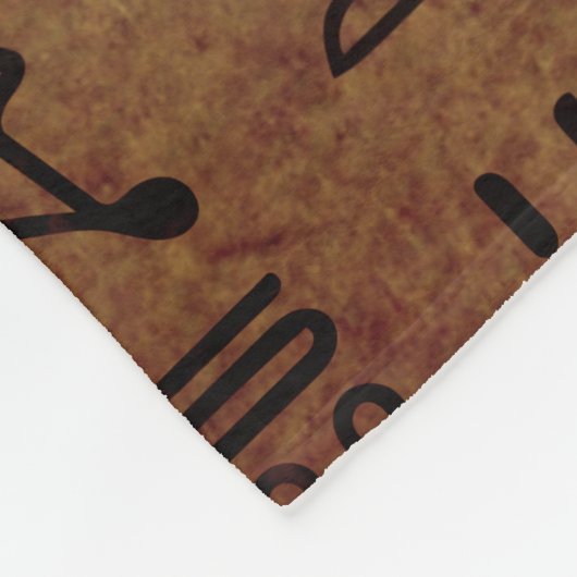 パピルスのエジプトの象形文字 フリースブランケット (角)