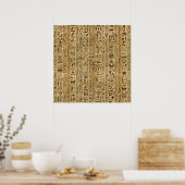 パピルスのエジプトの象形文字 ポスター (キッチン)