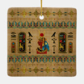 パピルスのHathorのエジプトのオーナメント セラミックオーナメント (裏面)