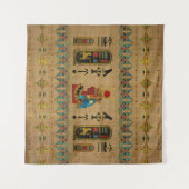 パピルスのHathorのエジプトのオーナメント タペストリー (正面(横))