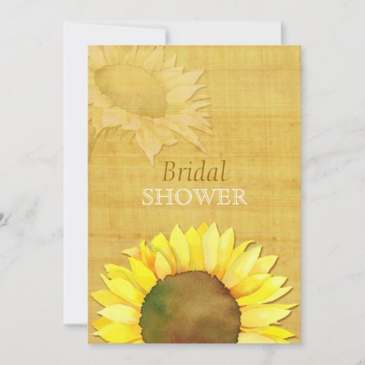 パピルスひまわり素朴秋ブライダルシャワー 招待状 (正面)