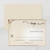 パピルスヴィンテージレトロヴェルムオーバーレイ結婚ズ 出欠カード (正面/裏面)