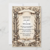 パピルスヴィンテージレトロヴェルムオーバーレイ結婚ズ 招待状 (正面)