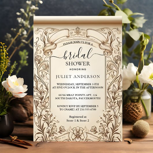 パピルスヴィンテージヴェルムオーバーレイブライダルシャワー 招待状