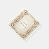 パピルス ヴィンテージ ヴェラムオーバーレイ ブライダルシャワー スタンダードカクテルナプキン (角)