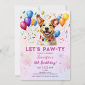 パピレッズポーティ誕生日パーティーガール8th誕生日 招待状 (正面)