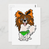 パピロンおもしろい犬マルガリータ漫画を飲む ポストカード (正面/裏面)