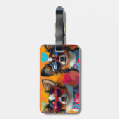 パピロンとハートバラバレンタインデー ラゲッジタグ (裏面縦)