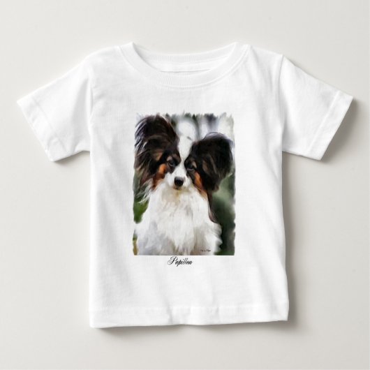 パピロンのアートギフト ベビーTシャツ (正面)